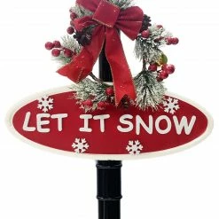 Fraser Hill Farm Let It Snow Series 71-In. Musical Street Lamp In Black With Santa Scene, 2 Signs, Cascading Snow, And Christmas Carols -Christmas store unnamed file 2034