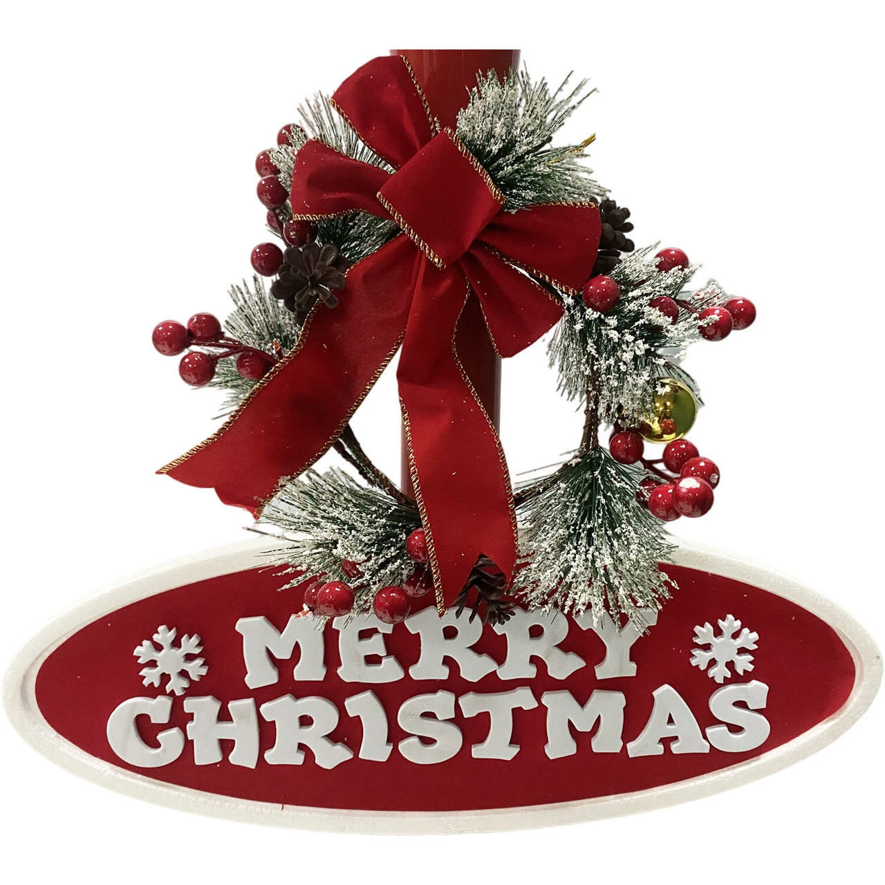 Fraser Hill Farm Let It Snow Series 69-In. Musical Snow Globe Lamp Post With Tree Scene, 2 Signs, Cascading Snow, And Christmas Carols, Red 12 Fraser Hill Farm Let It Snow Series 69-In. Musical Snow Globe Lamp Post With Tree Scene, 2 Signs, Cascading Snow, And Christmas Carols, Red - Image 12