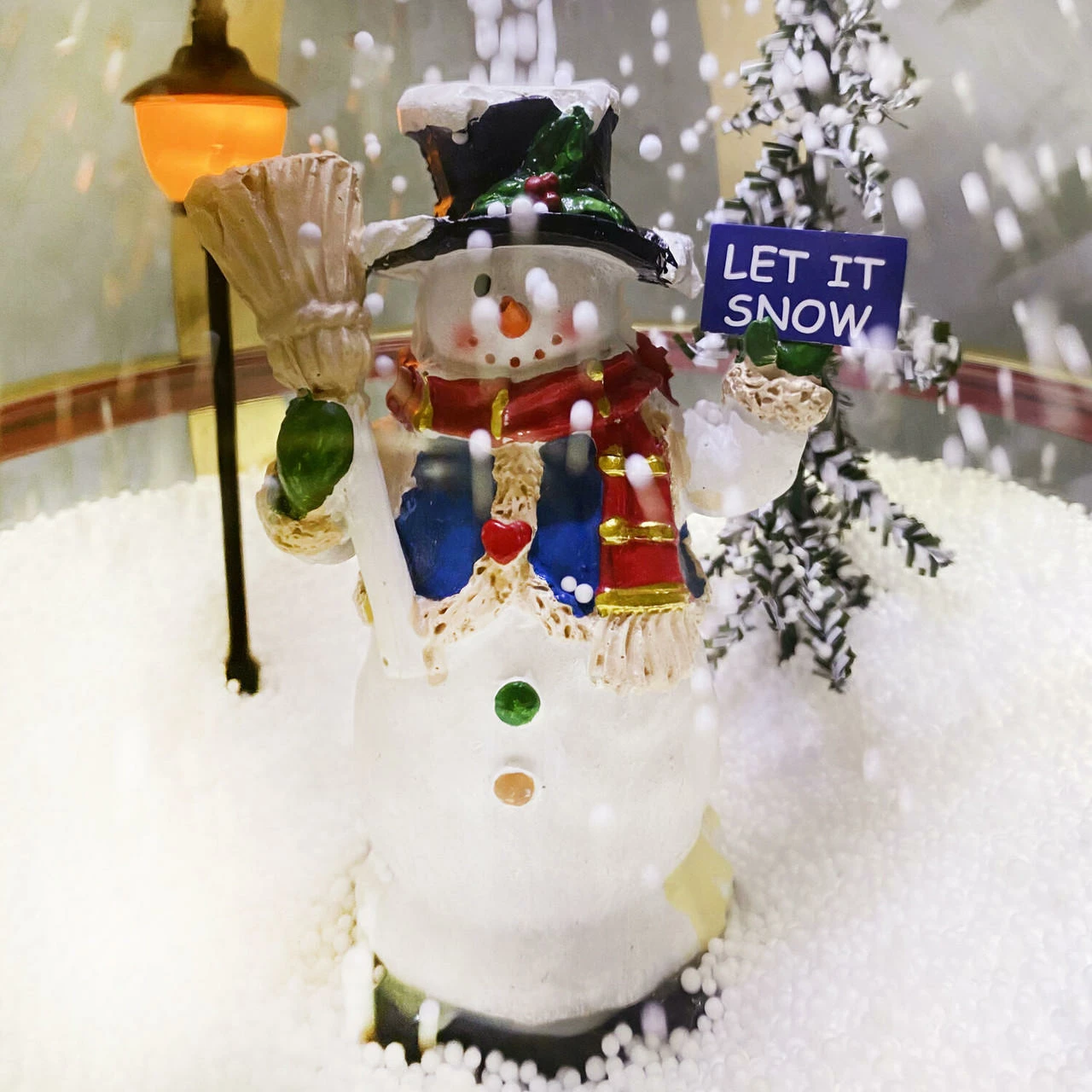 Fraser Hill Farm Let It Snow Series 69-In. Musical Snow Globe Lamp Post With Snowman Scene, 2 Signs, Cascading Snow, And Christmas Carols, Red 12 Fraser Hill Farm Let It Snow Series 69-In. Musical Snow Globe Lamp Post With Snowman Scene, 2 Signs, Cascading Snow, And Christmas Carols, Red - Image 12