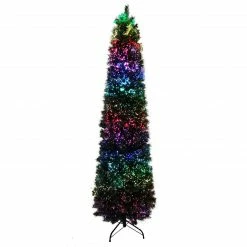 Fraser Hill Farm Indoor Or Outdoor 7-Ft. Slim Green Fiber Optic Prelit Tree W/ LED Dancing Lights -Christmas store unnamed file 208