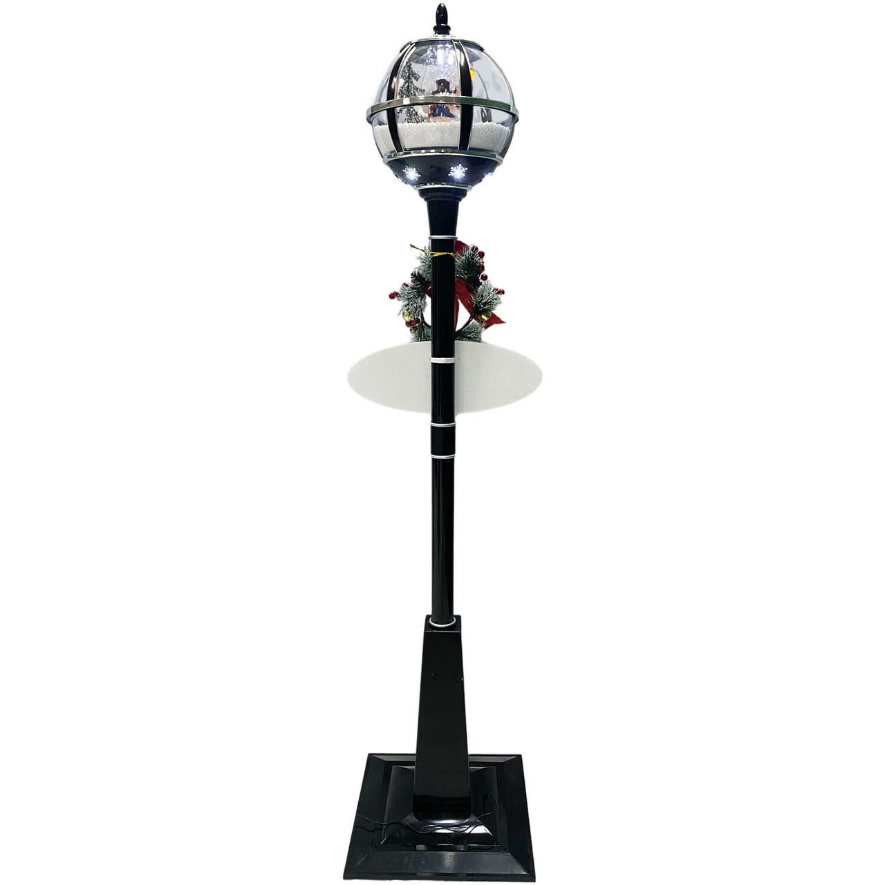 Fraser Hill Farm Let It Snow Series 69-In. Musical Snow Globe Lamp Post W/ Snowman Scene, 2 Signs, Cascading Snow, And Christmas Carols, Black 17 Fraser Hill Farm Let It Snow Series 69-In. Musical Snow Globe Lamp Post W/ Snowman Scene, 2 Signs, Cascading Snow, And Christmas Carols, Black - Image 17