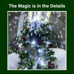 Fraser Hill Farm Let It Snow Series 69-In. Musical Snow Globe Lamp Post With Tree Scene, 2 Signs, Cascading Snow, And Christmas Carols, Black -Christmas store unnamed file 2103