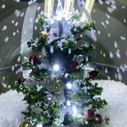 Fraser Hill Farm Let It Snow Series 69-In. Musical Snow Globe Lamp Post With Tree Scene, 2 Signs, Cascading Snow, And Christmas Carols, Black -Christmas store unnamed file 2112