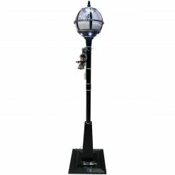 Fraser Hill Farm Let It Snow Series 69-In. Musical Snow Globe Lamp Post With Tree Scene, 2 Signs, Cascading Snow, And Christmas Carols, Black -Christmas store unnamed file 2117