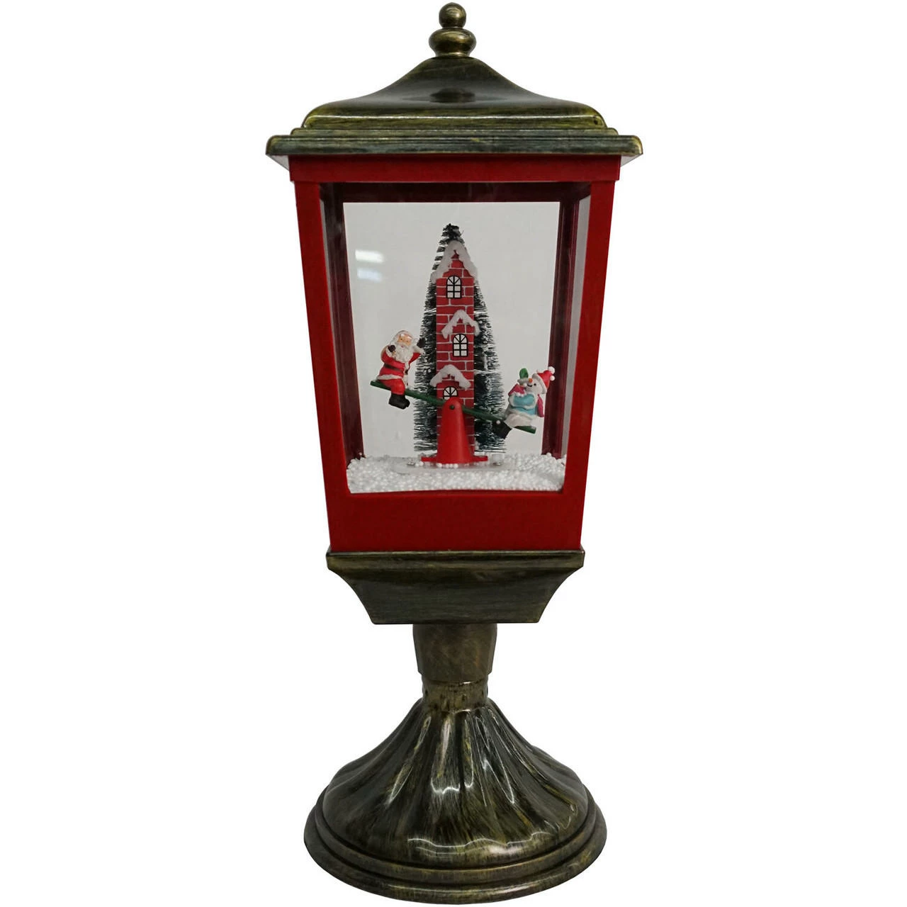 Fraser Hill Farm Let It Snow Series 20.5-In. Musical Tabletop Lamp With Seesaw Santa, Cascading Snow, And Christmas Carols, Bronze/Red 10 Fraser Hill Farm Let It Snow Series 20.5-In. Musical Tabletop Lamp With Seesaw Santa, Cascading Snow, And Christmas Carols, Bronze/Red - Image 10