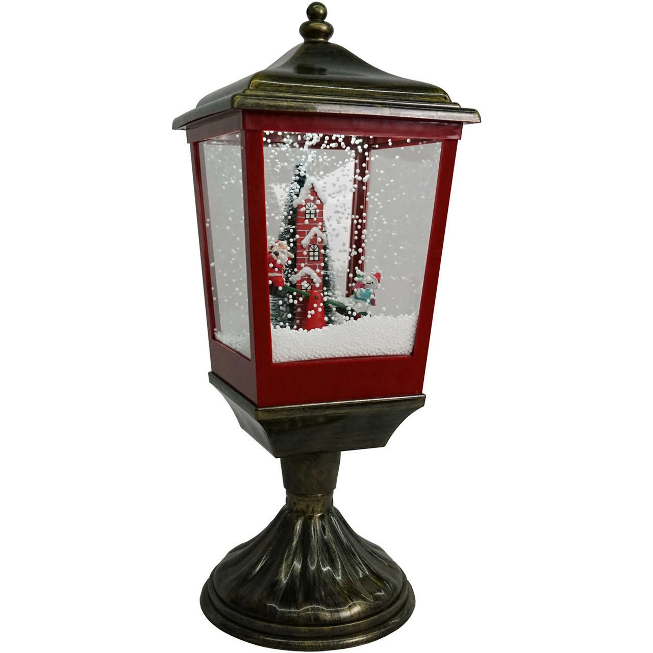 Fraser Hill Farm Let It Snow Series 20.5-In. Musical Tabletop Lamp With Seesaw Santa, Cascading Snow, And Christmas Carols, Bronze/Red 11 Fraser Hill Farm Let It Snow Series 20.5-In. Musical Tabletop Lamp With Seesaw Santa, Cascading Snow, And Christmas Carols, Bronze/Red - Image 11