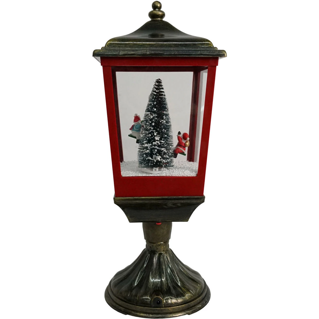 Fraser Hill Farm Let It Snow Series 20.5-In. Musical Tabletop Lamp With Seesaw Santa, Cascading Snow, And Christmas Carols, Bronze/Red 12 Fraser Hill Farm Let It Snow Series 20.5-In. Musical Tabletop Lamp With Seesaw Santa, Cascading Snow, And Christmas Carols, Bronze/Red - Image 12