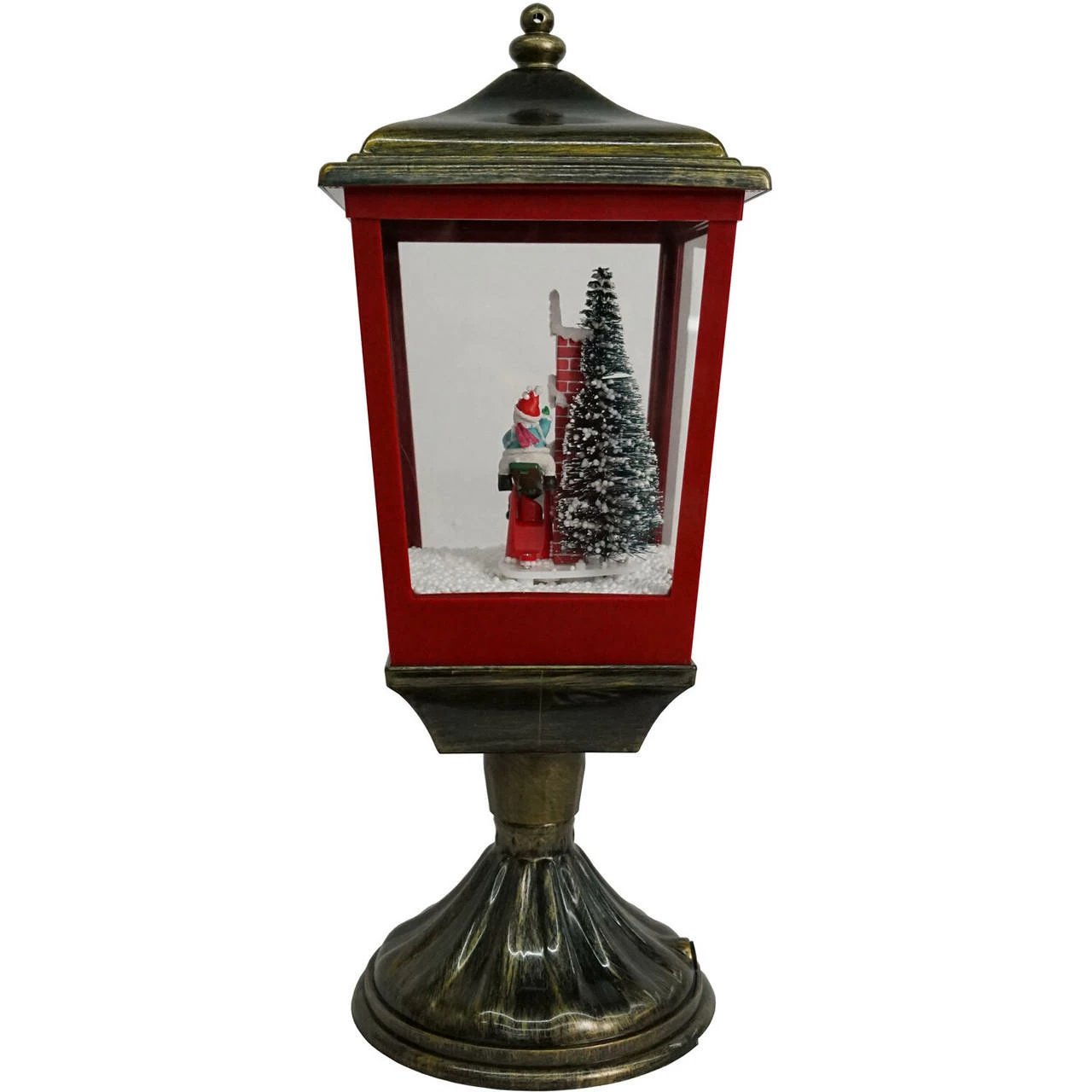 Fraser Hill Farm Let It Snow Series 20.5-In. Musical Tabletop Lamp With Seesaw Santa, Cascading Snow, And Christmas Carols, Bronze/Red 13 Fraser Hill Farm Let It Snow Series 20.5-In. Musical Tabletop Lamp With Seesaw Santa, Cascading Snow, And Christmas Carols, Bronze/Red - Image 13