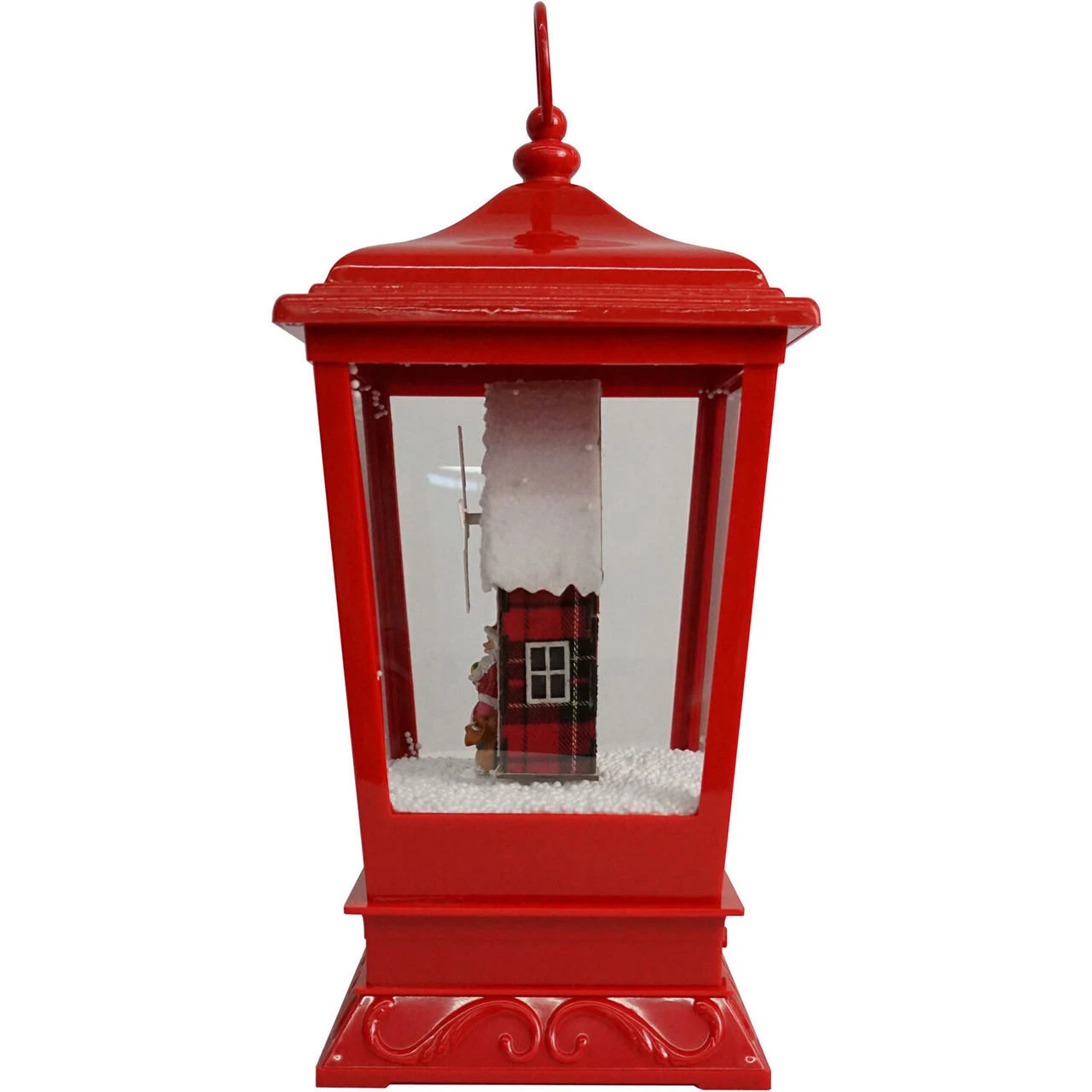 Fraser Hill Farm Let It Snow Series 15.5-In. Musical Tabletop Lantern With Santa And Windmill Scene, Cascading Snow, And Christmas Carols, Red 13 Fraser Hill Farm Let It Snow Series 15.5-In. Musical Tabletop Lantern With Santa And Windmill Scene, Cascading Snow, And Christmas Carols, Red - Image 13