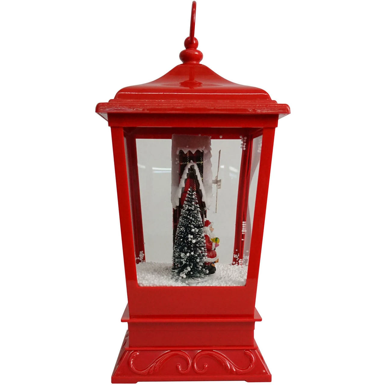 Fraser Hill Farm Let It Snow Series 15.5-In. Musical Tabletop Lantern With Santa And Windmill Scene, Cascading Snow, And Christmas Carols, Red 14 Fraser Hill Farm Let It Snow Series 15.5-In. Musical Tabletop Lantern With Santa And Windmill Scene, Cascading Snow, And Christmas Carols, Red - Image 14