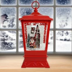 Fraser Hill Farm Let It Snow Series 15.5-In. Musical Tabletop Lantern With Santa And Windmill Scene, Cascading Snow, And Christmas Carols, Red 29 Fraser Hill Farm Let It Snow Series 15.5-In. Musical Tabletop Lantern With Santa And Windmill Scene, Cascading Snow, And Christmas Carols, Red -Christmas store unnamed file 2148