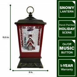 Fraser Hill Farm Let It Snow Series 15.5-In. Musical Tabletop Lantern With Flying Santa Scene, Cascading Snow, And Christmas Carols, Bronze -Christmas store unnamed file 2152