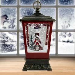 Fraser Hill Farm Let It Snow Series 15.5-In. Musical Tabletop Lantern With Flying Santa Scene, Cascading Snow, And Christmas Carols, Bronze -Christmas store unnamed file 2163