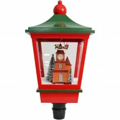 Fraser Hill Farm Let It Snow Series 6-Ft. Musical Street Lamp With Flying Santa Scene, Cascading Snow, And Christmas Carols, Black/Red/Green -Christmas store unnamed file 2173