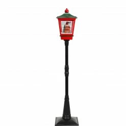 Fraser Hill Farm Let It Snow Series 6-Ft. Musical Street Lamp With Flying Santa Scene, Cascading Snow, And Christmas Carols, Black/Red/Green -Christmas store unnamed file 2178