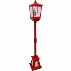 Fraser Hill Farm Let It Snow Series 53-In. Musical Street Lamp With Lighted Base, Seesaw Santa, Cascading Snow, And Christmas Carols, Red -Christmas store unnamed file 2190