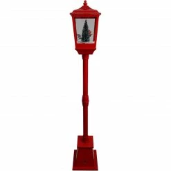 Fraser Hill Farm Let It Snow Series 53-In. Musical Street Lamp With Lighted Base, Seesaw Santa, Cascading Snow, And Christmas Carols, Red -Christmas store unnamed file 2191
