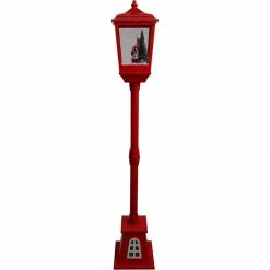 Fraser Hill Farm Let It Snow Series 53-In. Musical Street Lamp With Lighted Base, Seesaw Santa, Cascading Snow, And Christmas Carols, Red -Christmas store unnamed file 2192