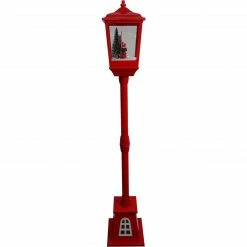 Fraser Hill Farm Let It Snow Series 53-In. Musical Street Lamp With Lighted Base, Seesaw Santa, Cascading Snow, And Christmas Carols, Red -Christmas store unnamed file 2193