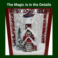 Fraser Hill Farm Let It Snow 53-In. Musical Street Lamp W/ Lighted Base, Flying Santa, Cascading Snow, And Christmas Carols, Black/Bronze/Red -Christmas store unnamed file 2197