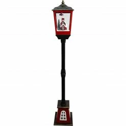 Fraser Hill Farm Let It Snow 53-In. Musical Street Lamp W/ Lighted Base, Flying Santa, Cascading Snow, And Christmas Carols, Black/Bronze/Red -Christmas store unnamed file 2204