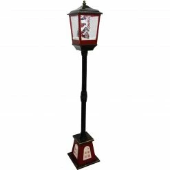 Fraser Hill Farm Let It Snow 53-In. Musical Street Lamp W/ Lighted Base, Flying Santa, Cascading Snow, And Christmas Carols, Black/Bronze/Red -Christmas store unnamed file 2205
