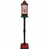 Fraser Hill Farm Let It Snow Series 49-In. Musical Mini Street Lamp With Santa Scene, Cascading Snow, And Christmas Carols, Black/Red/Green