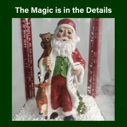 Fraser Hill Farm Let It Snow Series 49-In. Musical Mini Street Lamp With Santa Scene, Cascading Snow, And Christmas Carols, Black/Red/Green -Christmas store unnamed file 2212