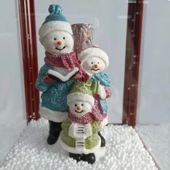 Fraser Hill Farm Let It Snow Series 49-In. Musical Mini Street Lamp With Snow Family, Cascading Snow, And Christmas Carols, Black/Bronze/Red -Christmas store unnamed file 2231