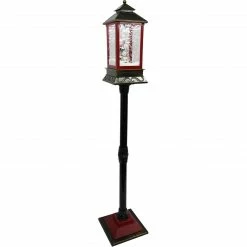 Fraser Hill Farm Let It Snow Series 49-In. Musical Mini Street Lamp With Snow Family, Cascading Snow, And Christmas Carols, Black/Bronze/Red -Christmas store unnamed file 2233