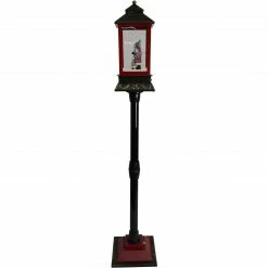 Fraser Hill Farm Let It Snow Series 49-In. Musical Mini Street Lamp With Snow Family, Cascading Snow, And Christmas Carols, Black/Bronze/Red -Christmas store unnamed file 2234