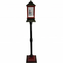 Fraser Hill Farm Let It Snow Series 49-In. Musical Mini Street Lamp With Snow Family, Cascading Snow, And Christmas Carols, Black/Bronze/Red -Christmas store unnamed file 2236