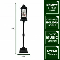 Fraser Hill Farm Let It Snow Series 49-In. Musical Mini Street Lamp W/ Santa And Mrs. Claus Scene, Cascading Snow, And Christmas Carols, Black 15 Fraser Hill Farm Let It Snow Series 49-In. Musical Mini Street Lamp W/ Santa And Mrs. Claus Scene, Cascading Snow, And Christmas Carols, Black -Christmas store unnamed file 2254