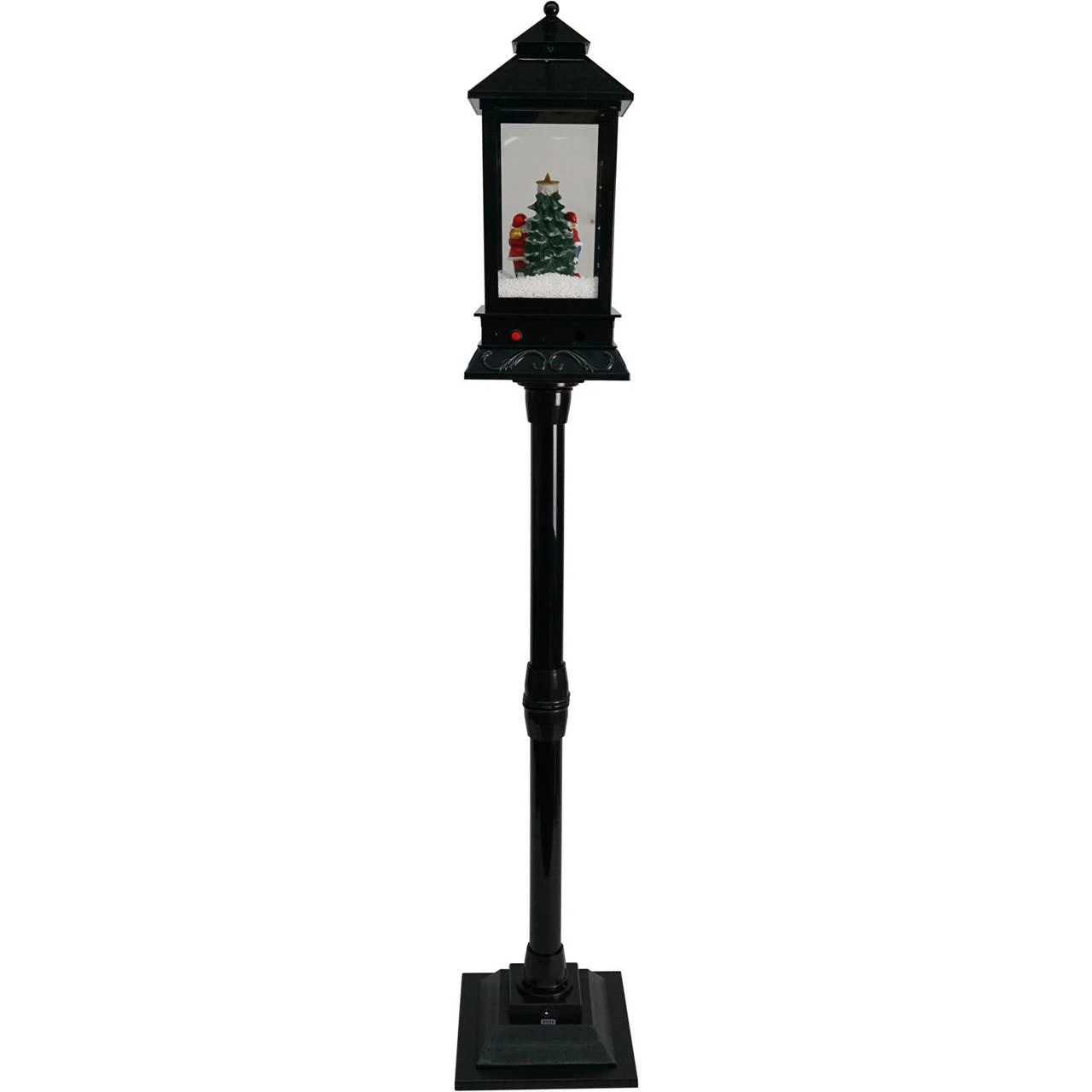 Fraser Hill Farm Let It Snow Series 49-In. Musical Mini Street Lamp W/ Santa And Mrs. Claus Scene, Cascading Snow, And Christmas Carols, Black 10 Fraser Hill Farm Let It Snow Series 49-In. Musical Mini Street Lamp W/ Santa And Mrs. Claus Scene, Cascading Snow, And Christmas Carols, Black - Image 10