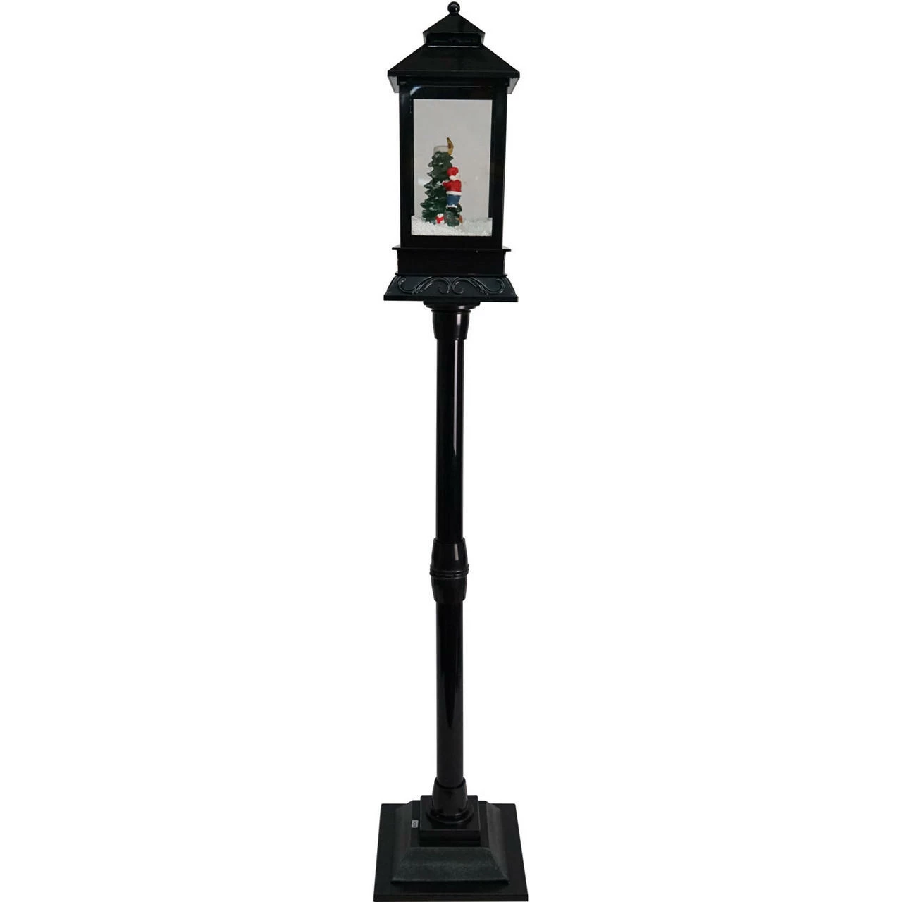 Fraser Hill Farm Let It Snow Series 49-In. Musical Mini Street Lamp W/ Santa And Mrs. Claus Scene, Cascading Snow, And Christmas Carols, Black 12 Fraser Hill Farm Let It Snow Series 49-In. Musical Mini Street Lamp W/ Santa And Mrs. Claus Scene, Cascading Snow, And Christmas Carols, Black - Image 12