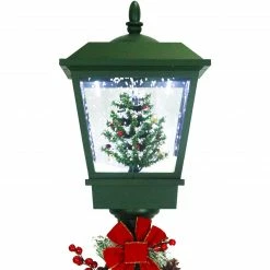 Fraser Hill Farm Let It Snow Series 71-In. Square Street Lamp With Christmas Tree, Animated Musical Snow Decoration, Green -Christmas store unnamed file 2290