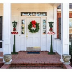 Fraser Hill Farm Let It Snow Series 71-In. Square Street Lamp With Christmas Tree, Animated Musical Snow Decoration, Green -Christmas store unnamed file 2294