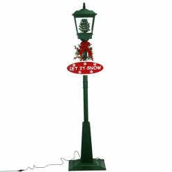 Fraser Hill Farm Let It Snow Series 71-In. Square Street Lamp With Christmas Tree, Animated Musical Snow Decoration, Green -Christmas store unnamed file 2299