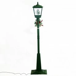 Fraser Hill Farm Let It Snow Series 71-In. Square Street Lamp With Christmas Tree, Animated Musical Snow Decoration, Green -Christmas store unnamed file 2300
