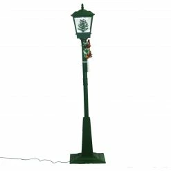 Fraser Hill Farm Let It Snow Series 71-In. Square Street Lamp With Christmas Tree, Animated Musical Snow Decoration, Green -Christmas store unnamed file 2301