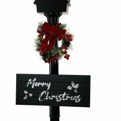 Fraser Hill Farm Let It Snow Series 71" Musical Street Lamp In Black W/ Car, 2 Signs, Cascading Snow, And Carols -Christmas store unnamed file 2329