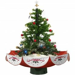 Fraser Hill Farm Let It Snow Series 29" Snowing Musical Christmas Tree W/ Red Base And Snow