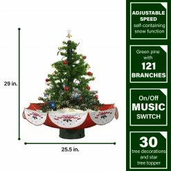 Fraser Hill Farm Let It Snow Series 29" Snowing Musical Christmas Tree W/ Red Base And Snow 12 Fraser Hill Farm Let It Snow Series 29" Snowing Musical Christmas Tree W/ Red Base And Snow -Christmas store unnamed file 2335