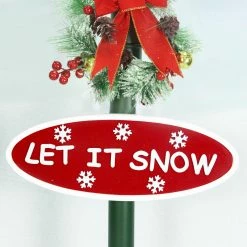 Fraser Hill Farm Let It Snow Series 74-In. Double Street Lamp W/ 1 Santa, 1 Snowman, Animated Musical Snow -Christmas store unnamed file 2386