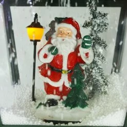 Fraser Hill Farm Let It Snow Series 74-In. Double Street Lamp W/ 1 Santa, 1 Snowman, Animated Musical Snow -Christmas store unnamed file 2387