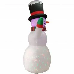 Fraser Hill Farm 8-Ft. Pre-Lit Multi-Color Inflatable Snowman with Peppermint Buttons And Candy Cane -Christmas store unnamed file 2417