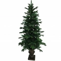 Fraser Hill Farm Indoor 5-Ft. Optic Prelit Christmas Tree In Decorative Pot With LED Fairy Lights