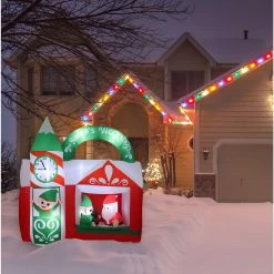 Fraser Hill Farm 6-Ft. Wide Pre-Lit Inflatable Santa's Workshop -Christmas store unnamed file 2424