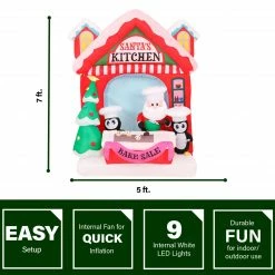 Fraser Hill Farm 7-Ft. Tall Pre-Lit Inflatable Santa's Kitchen -Christmas store unnamed file 2434