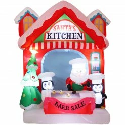 Fraser Hill Farm 7-Ft. Tall Pre-Lit Inflatable Santa's Kitchen -Christmas store unnamed file 2438